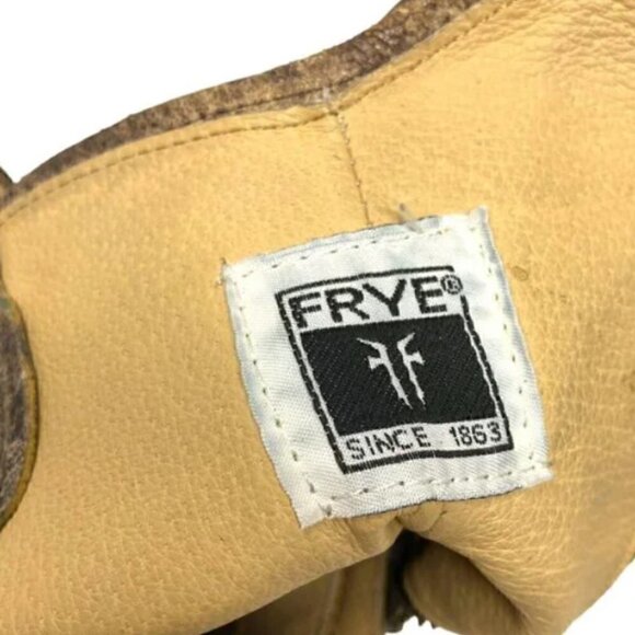 Frye Melissa Button Distressed Leather Glazed Short Zipper Boots - Size 7.5 - Picture 9 of 10